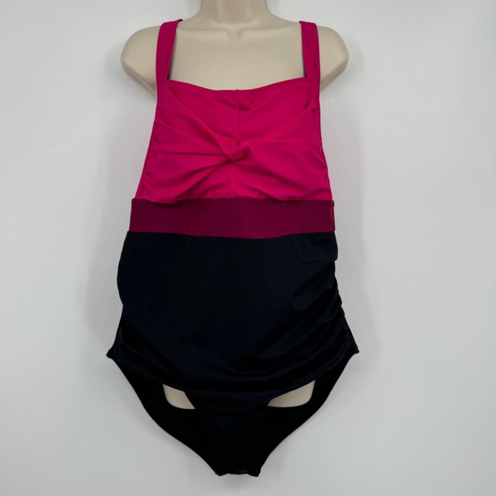 Bloom Chic Contrast Twist Front Skinny One Piece Swimsuit woman’s plus size 22 2